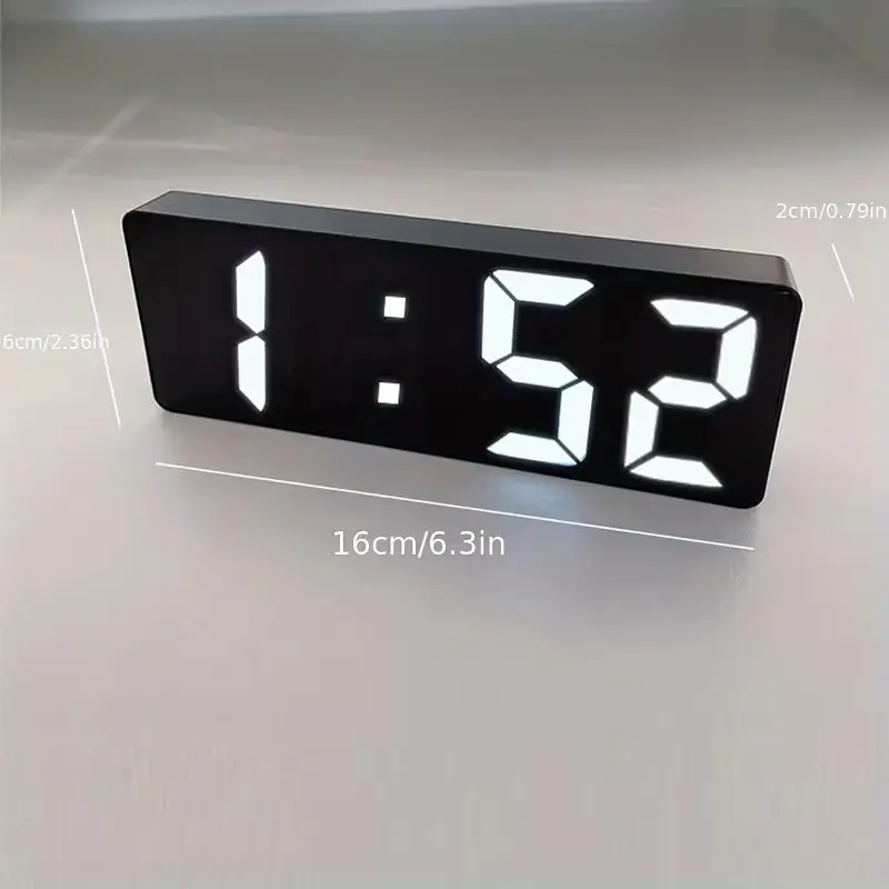LED настільний електронний годинник / Bеликий дисплей / USB живлення / Black - фото 2