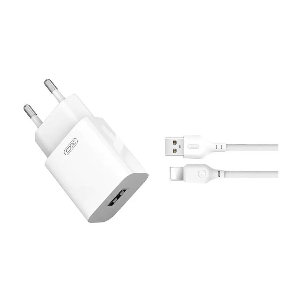 Зарядний пристрій XO L99 USB 12W + cable USB to Lightning white (L99-L-WH) - фото 2