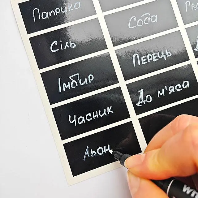 Наліпки на банки для круп та спецій (60 шт.) + маркер - фото 9
