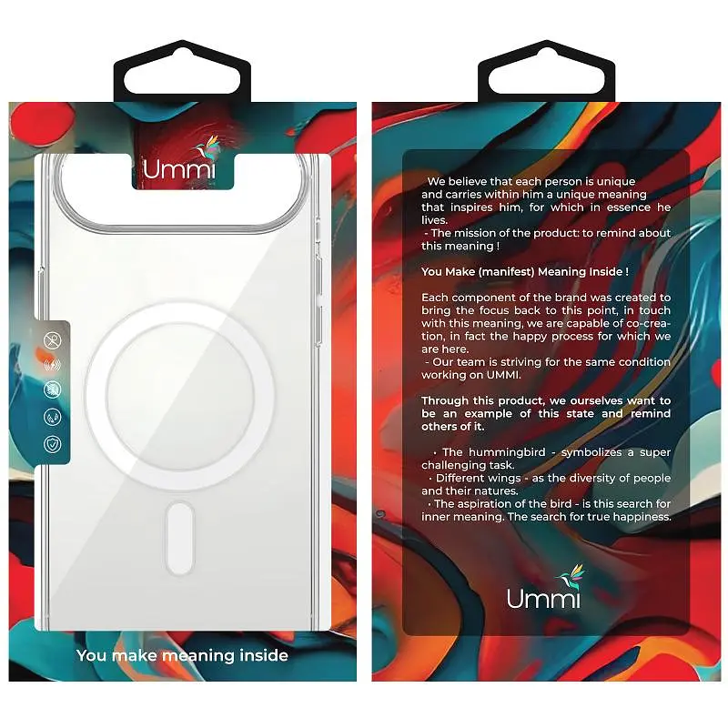 Чохол Ummi transparent with MagSafe для Apple iPhone 17 Air 6.5" Clear - фото 2