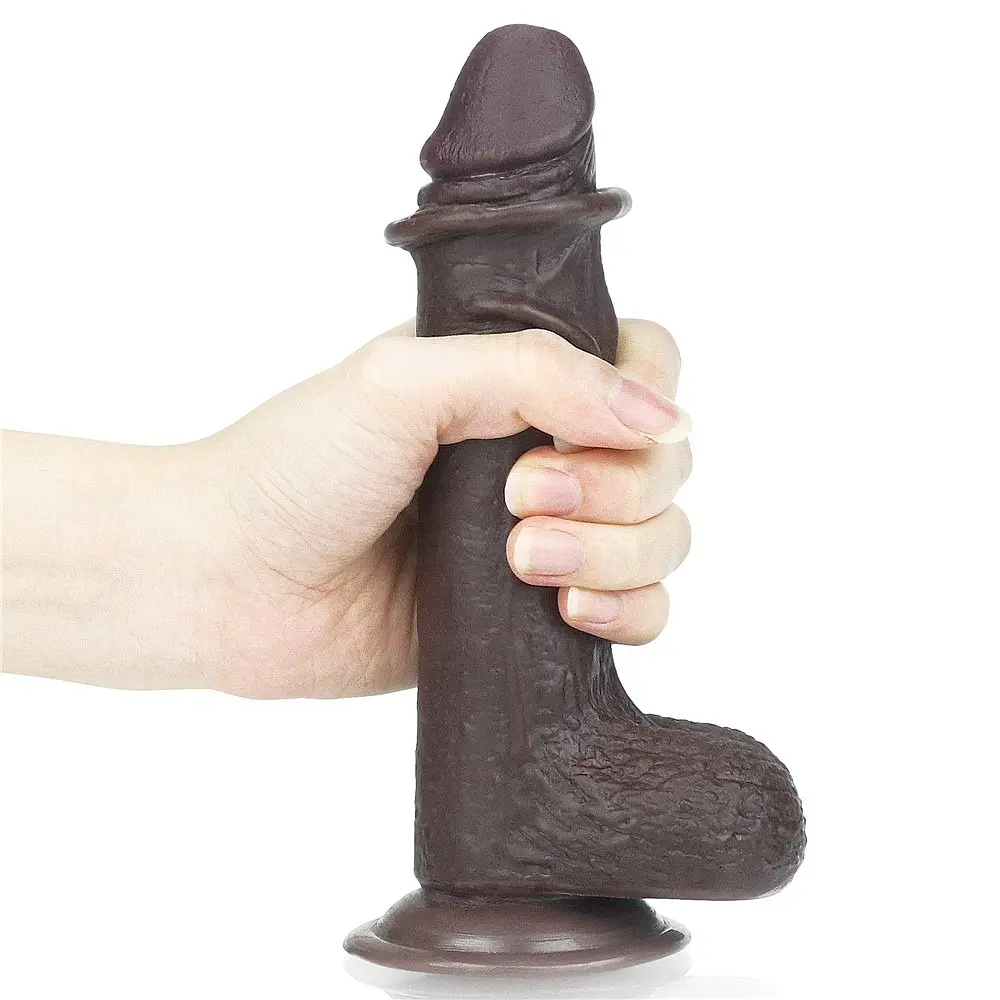 Фаллоимитатор 7 Sliding Skin Dual Layer Dong – Black LOVETOYS 66-LV317011 102645 - фото 3