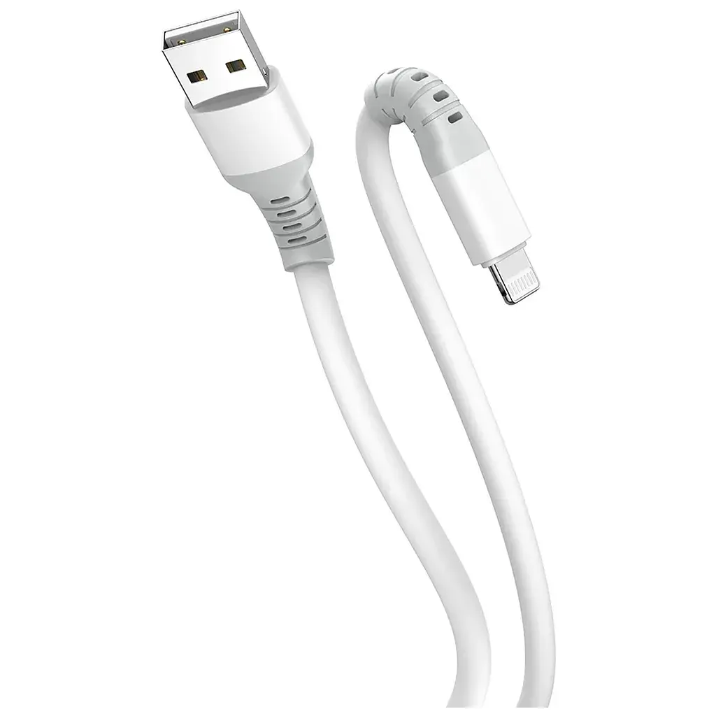 Дата кабель USB 2.0 AM to Lightning 1.0m 3A liquid silicone white ColorWay (CW-CBUL093-WT) - фото 3