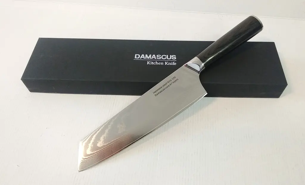 Ніж кухарський 20 см Damascus DK-HJ 6006 AUS-10 Дамаська сталь 67 шарів