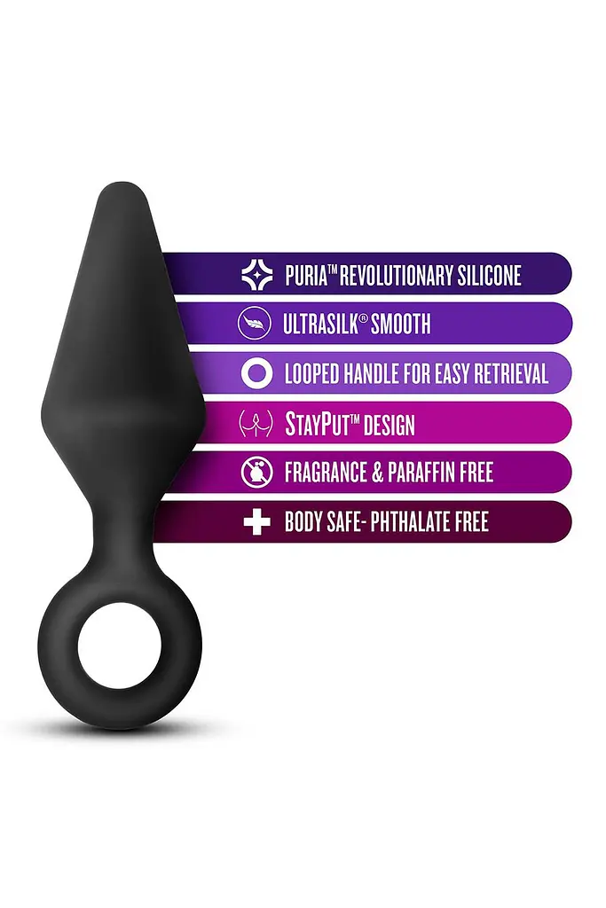 Анальная пробка Anal Adventures Platinum Loop Plug Large 13.3 см (черный) - фото 4