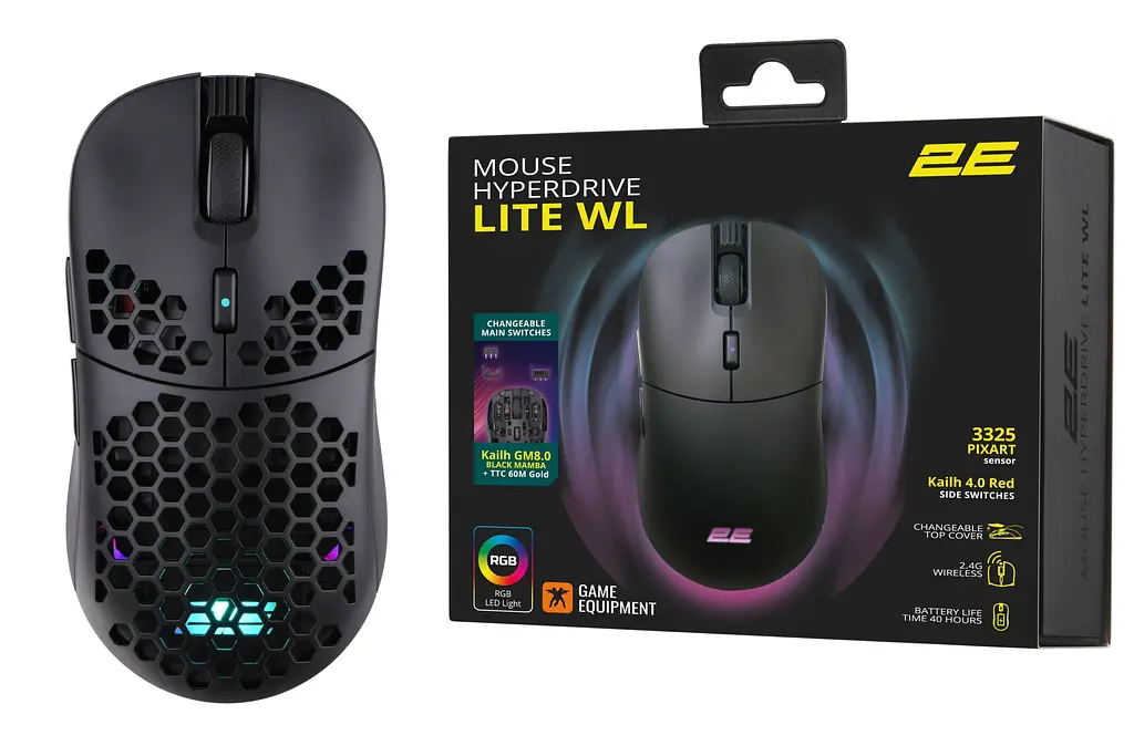 Ігрова бездротова миша 2E Gaming HyperDrive Lite WL Black RGB USB-A/WL - фото 11