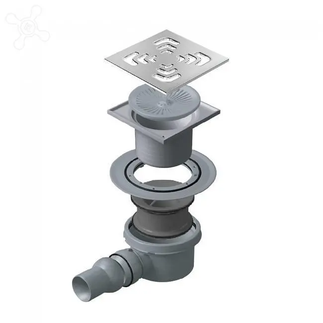 Трап для душа Pestan Confluo Square-1 боковой 15x15 см 30412 - фото 2
