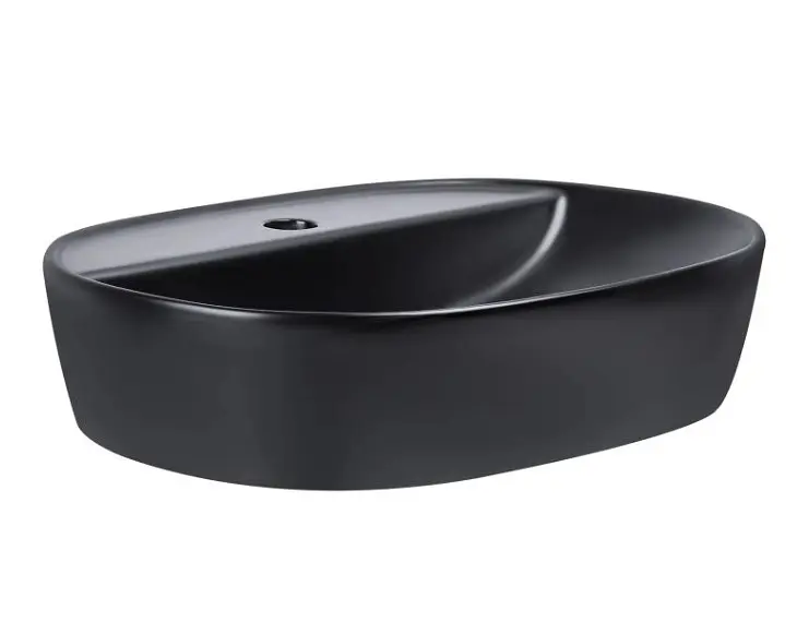 Комплект Qtap Scorpio: Раковина накладная овальная 500x380x120 мм Matt Black + Донный клапан PU03 (QT142202MBMBN47312) - фото 3