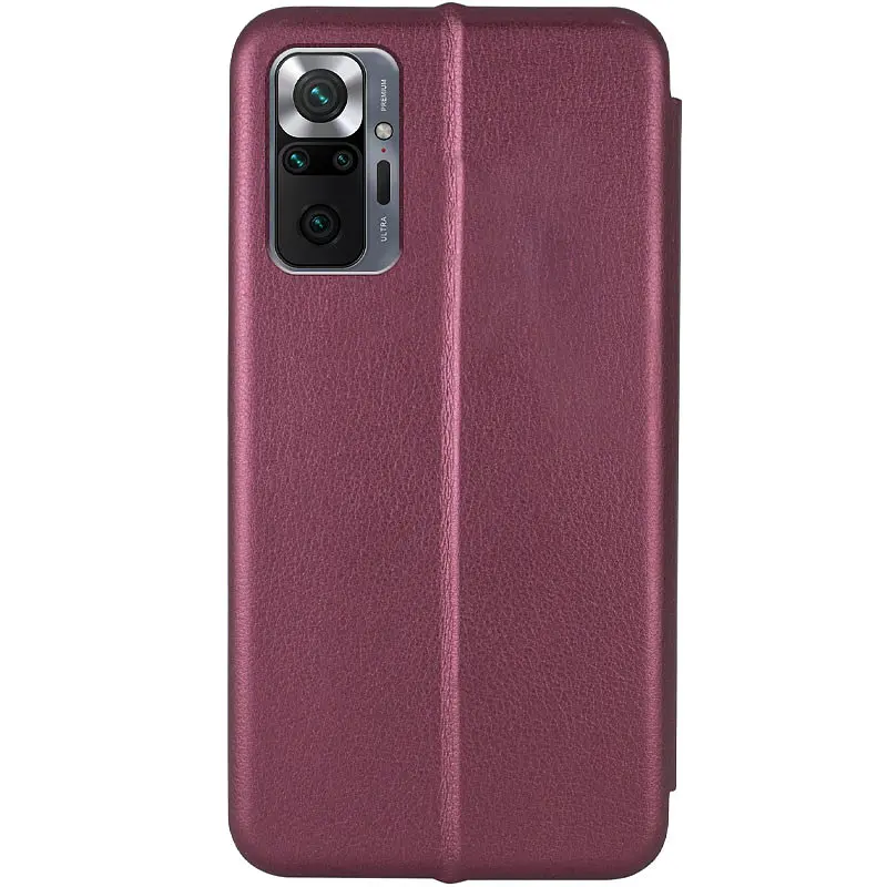Шкіряний чохол-книжка Classy для Xiaomi Redmi Note 10 Pro / 10 Pro Max Бордовий - фото 4