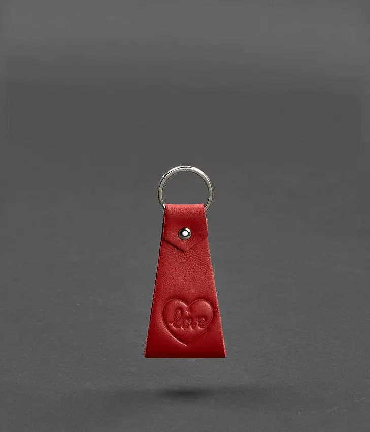 Шкіряний червоний брелок-петля - фото 2