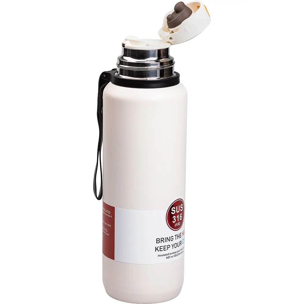 Термос High Bottle 1 л із заварником та фліп кришкою, білий Yiwu HP-14-28W - фото 3