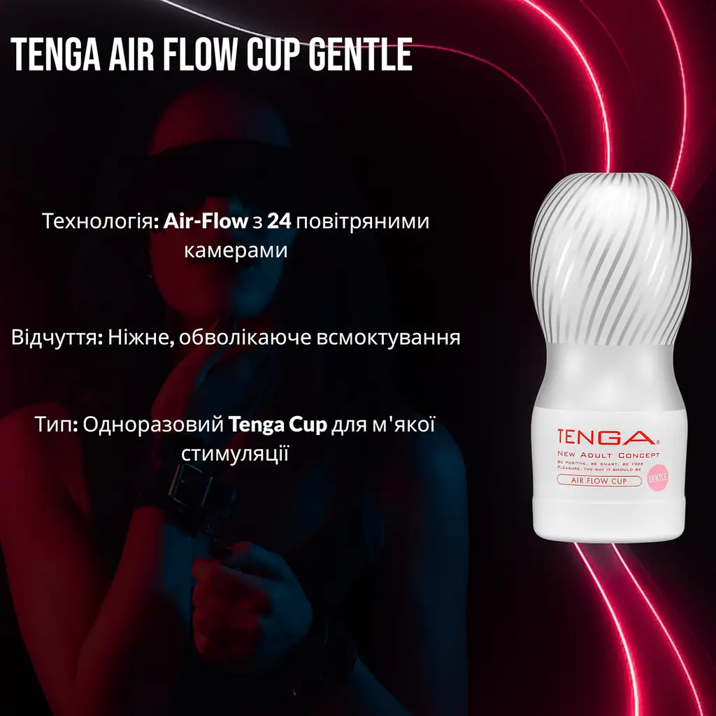 Мастурбатор Tenga Air Flow Cup нежный, 24 воздушные камеры для уникальной нежной и обволакивающей стимуляции - фото 3