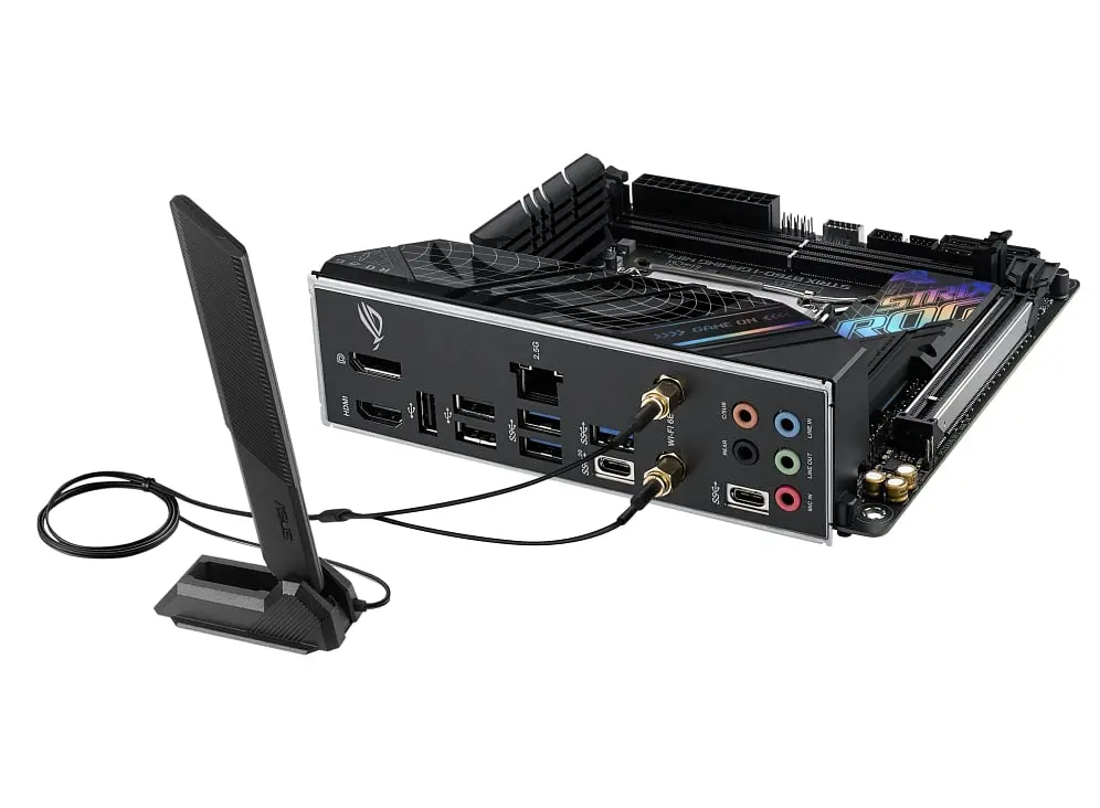 Материнская плата Asus ROG STRIX B760-I GAMING WIFI s1700 B760 2xDDR5 M.2 HDMI DP Wi-Fi BT mITX - фото 9