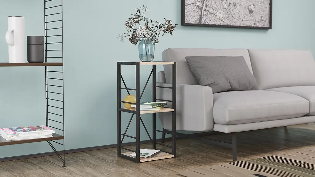 Етажерка 3/34 Ferrum-decor Серії Коннект 73x34x28 чорний ДСП Дуб Сан-Марино 16мм (FRD-104290) - фото 3