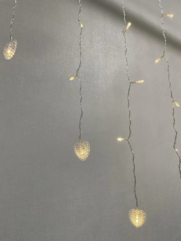 Гірлянда-штора Серце 2 x 1.5 м 192 LED теплий білий - фото 3