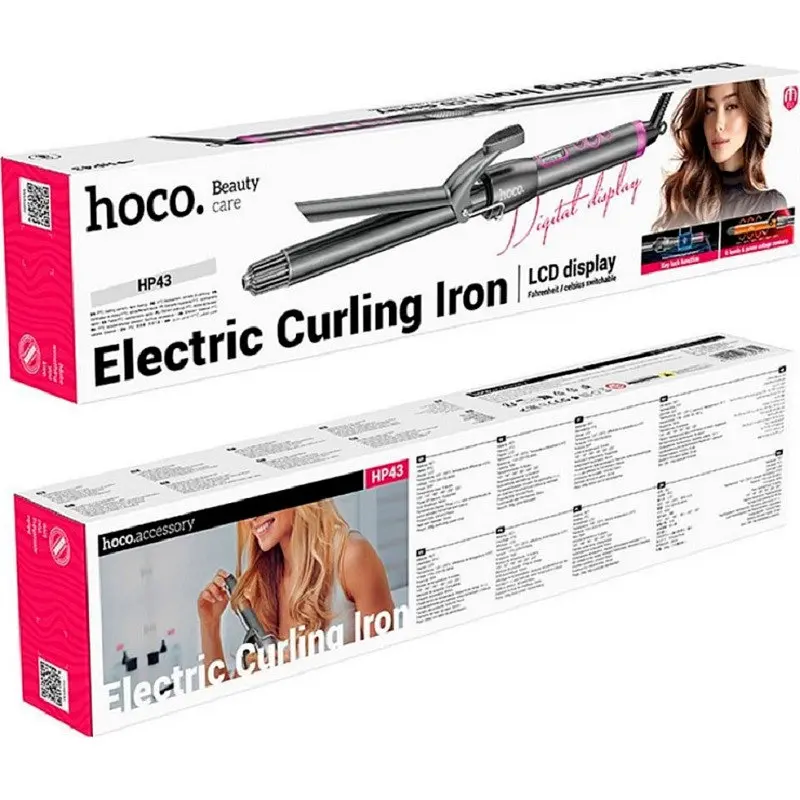 Плойка HOCO HP43 Electric manual curling iron with digital display(EU) сірий - фото 2