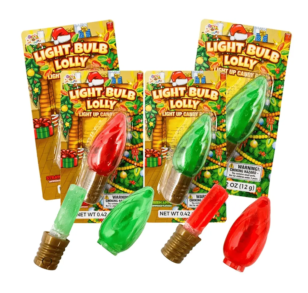 Льодяник-лампочка Lighted Christmas Light Bulb Lolli Candy Pops 1шт, 12г - фото 5