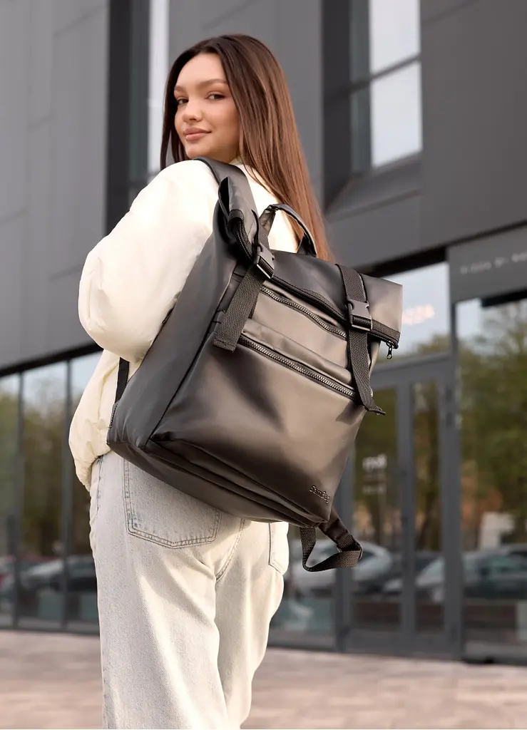 Рюкзак Sambag унісекс RollTop LTT чорний 43 х 31 х 14 см (24238001) - фото 3