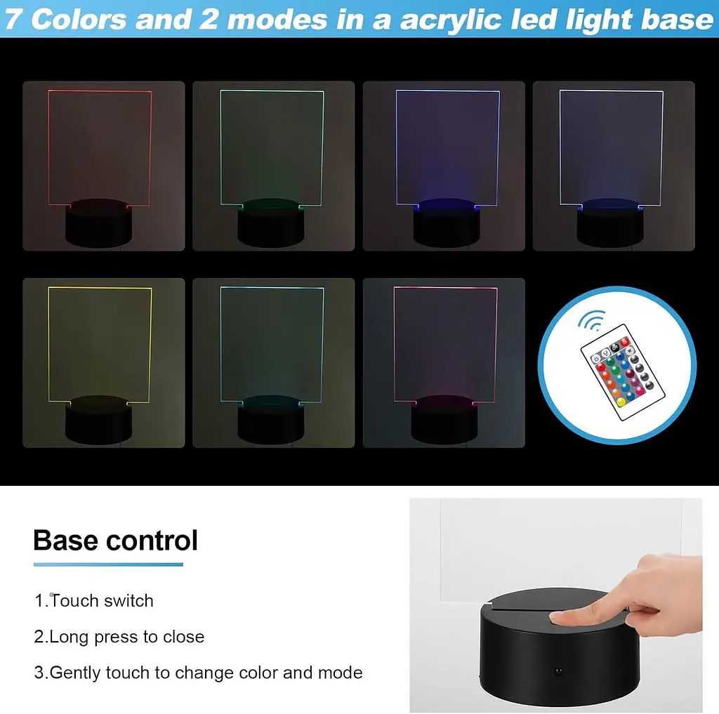 Набір акрилових ламп Palmcee 3D Night Light DIY 10 шт. 16 кольорів 4 режимами - фото 7