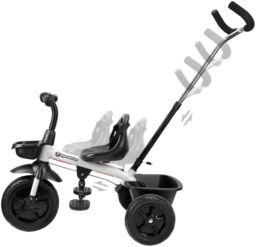 Дитячий триколісний велосипед HyperMotion Tobi Vector з батьківською ручкою 10" 8" light grey (TOBI VECTOR HYP SZAR) - фото 3
