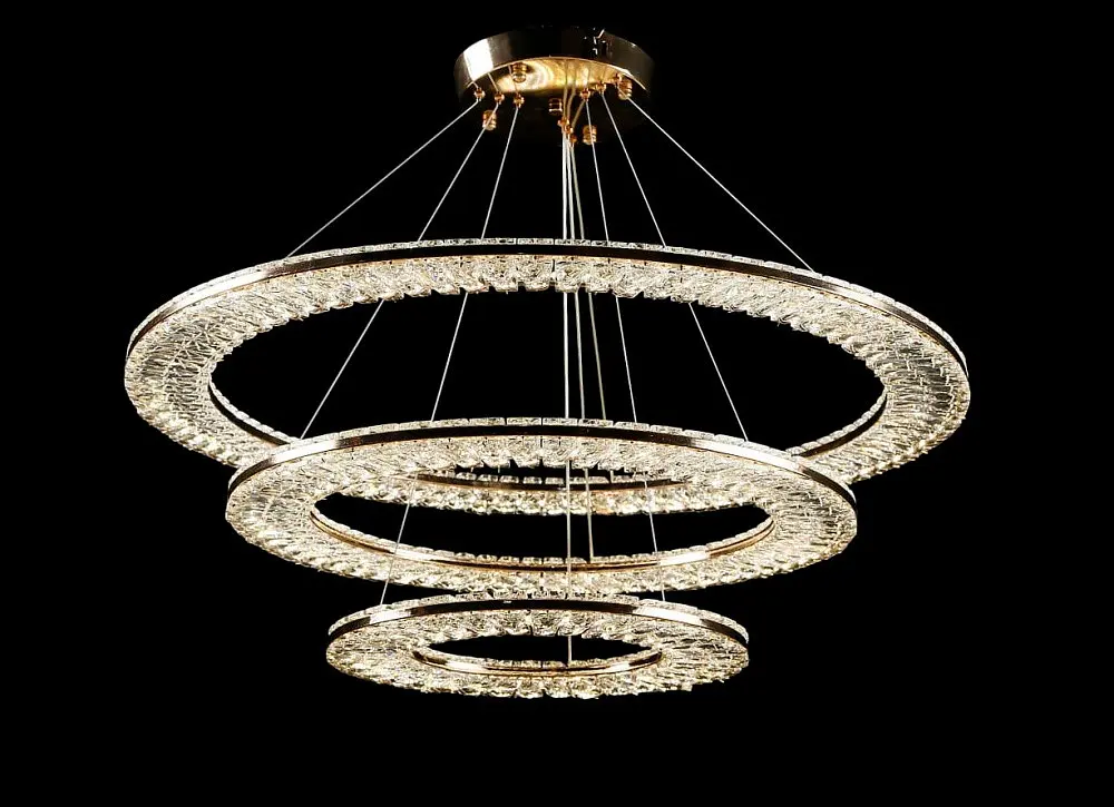 Люстра світлодіодна Splendid Ray L9966/800+600+400/3 LED, 145W, золото, білий, для зали, регульована висота - фото 5