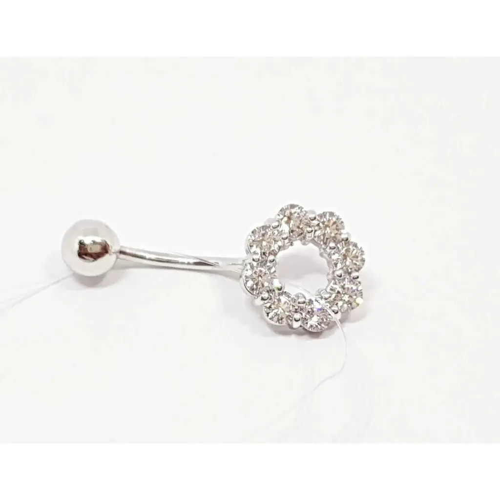 Срібна сережка для пірсингу пупка Dear. 7020.1С - фото 2