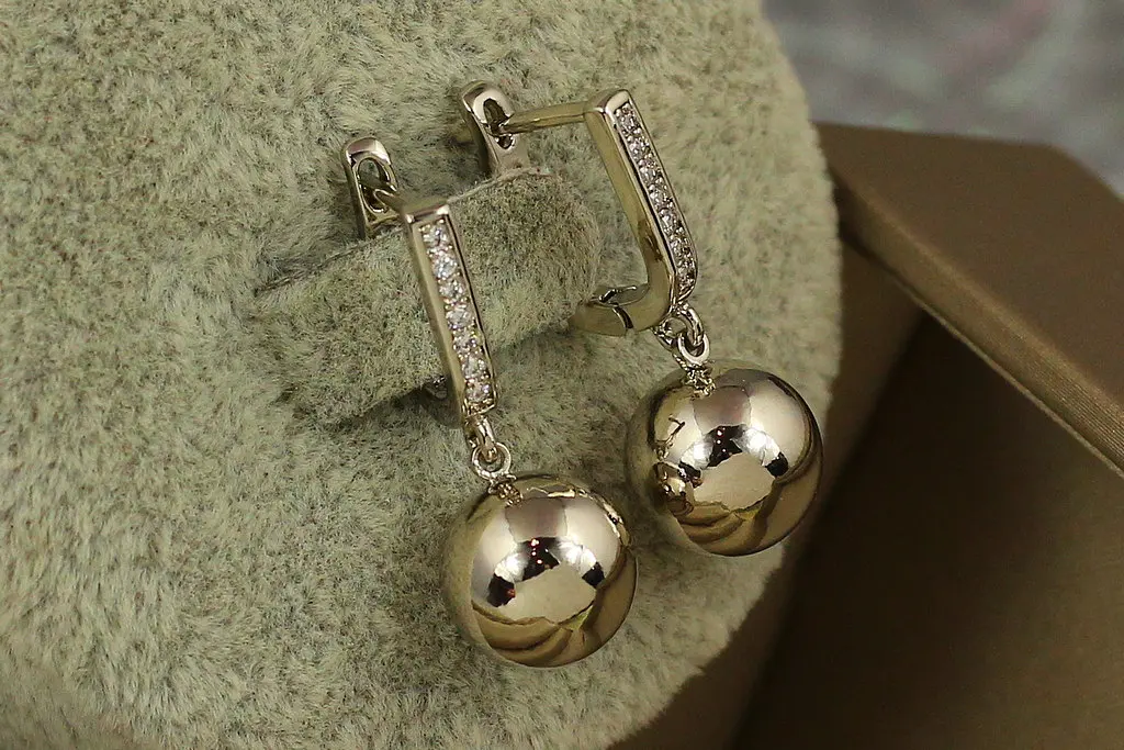 Сережки Xuping Jewelry кульки 10 мм 2.5 см сріблясті