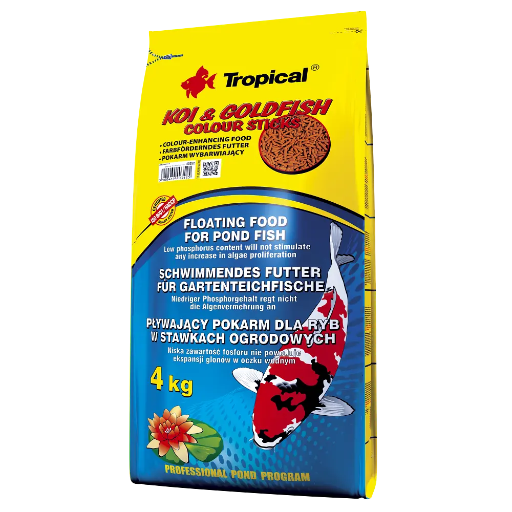 Сухий корм для ставкових риб Tropical в паличках Koi & Goldfish Colour Sticks 50 л для всіх ставкових риб - фото 2