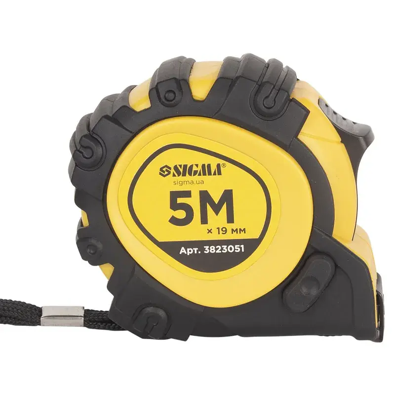 Рулетка магнітна обгумована JT фіксатор+гальмо 5м×19мм SIGMA (3823051) - фото 3