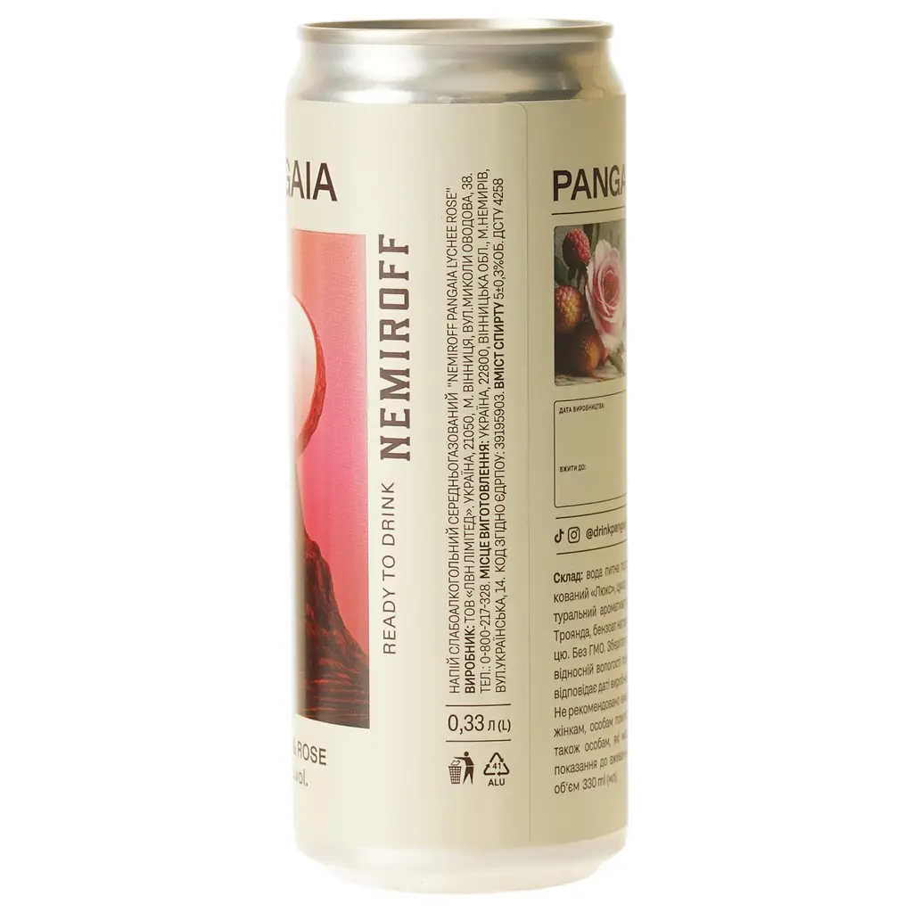 Напій слабоалкогольний Nemiroff Pangaia Lychee Rose 5% 0.33 л ж/б - фото 4