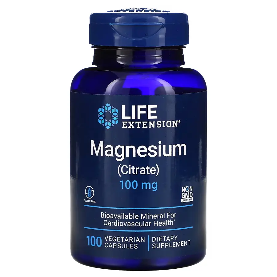 Вітаміни та мінерали Life Extension Magnesium Citrate 100 mg, 100 вегакапсул