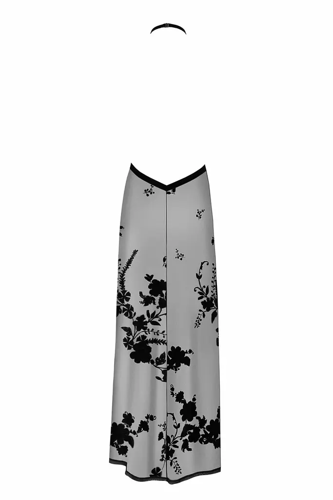 Сукня Noir Handmade F312 Divinity, 3XL, black, прозора, до підлоги, відкрита спина, розріз збоку - фото 5