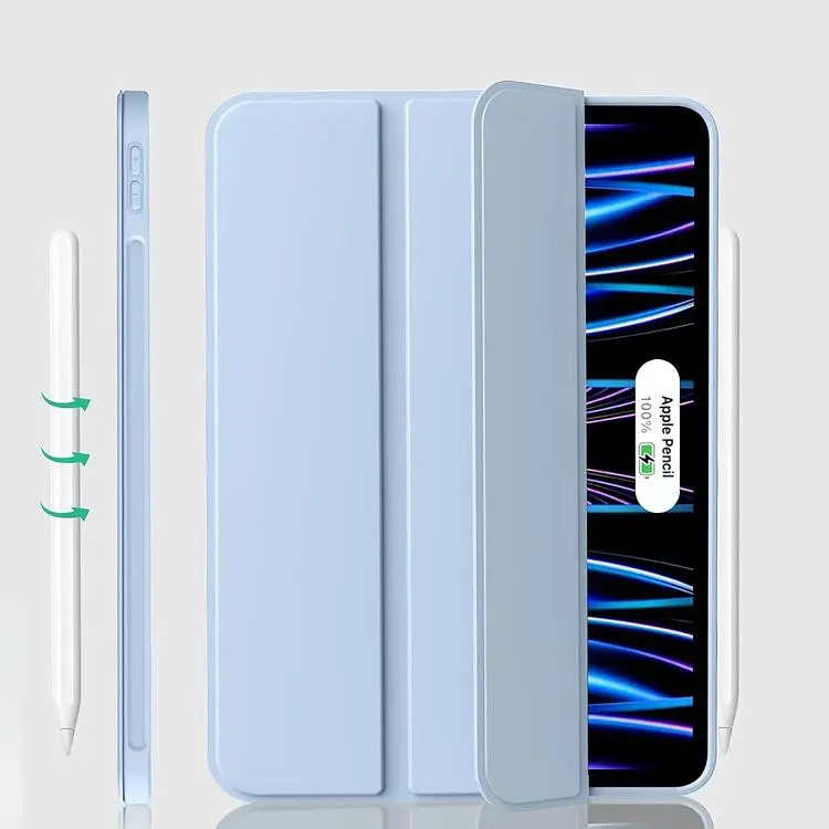 Чехол-книжка BeCover Tri Fold Soft TPU Silicone для Apple iPad Pro 11" M4 2024 Light Blue (711748) - фото 3