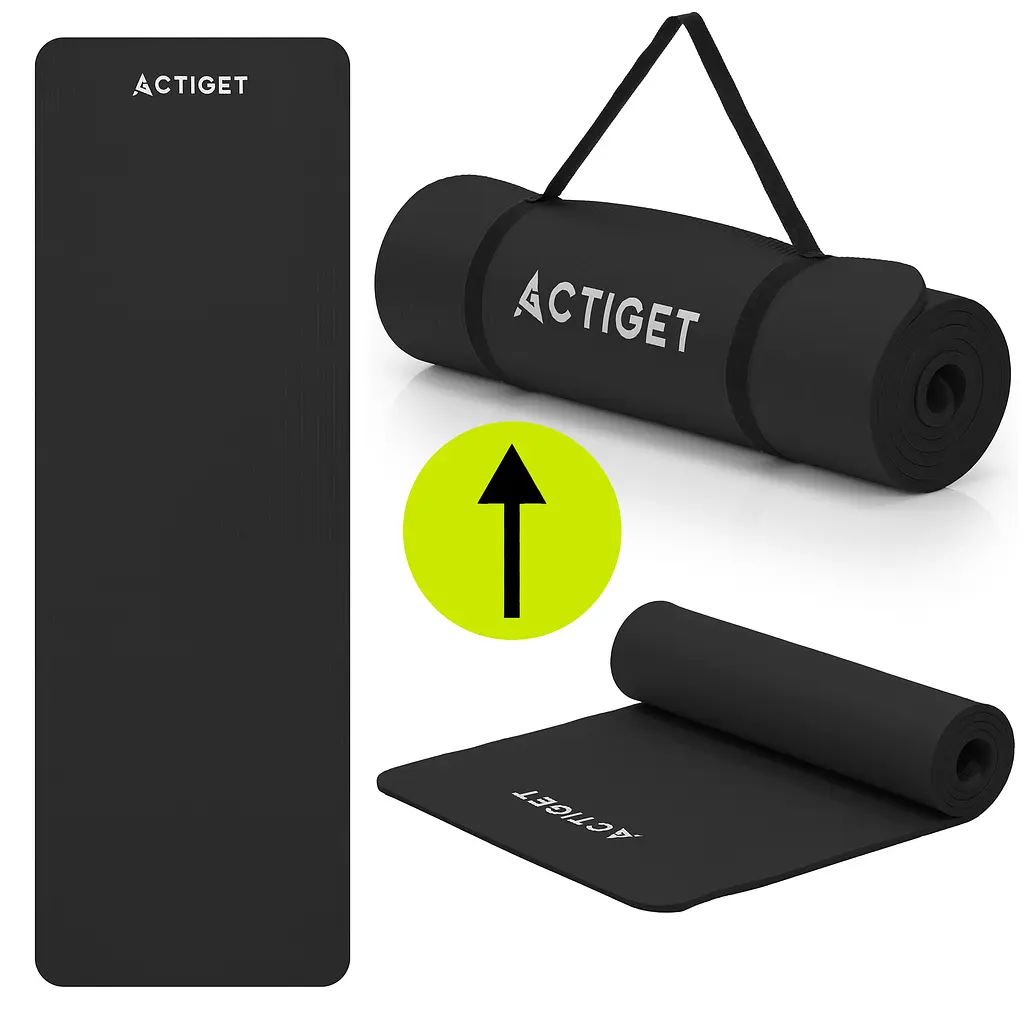 Килимок спортивний Actiget NBR 183 x 61 x 1.5 cм для йоги та фітнесу ACT0016 Black - фото 7