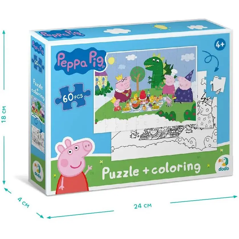 Пазл DoDo 2 в 1 Peppa Pig, 60 елементів (200118) - фото 6