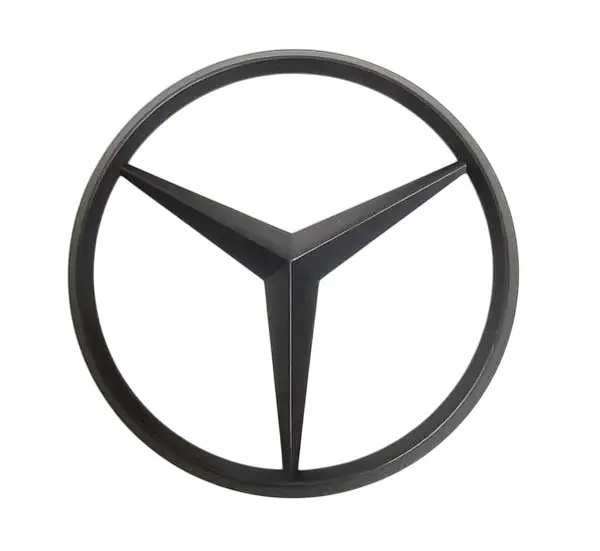 Емблема задня Mercedes-Benz W221 чорна матова 82мм (3 направляючі + скотч) OEM A2217580058 - фото 3