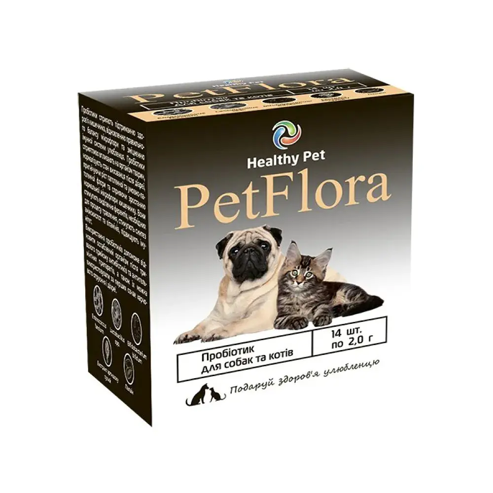 Пробіотик PetFlora Healthy Pet для собак та котів порошок 2 г ціна за 1 шт