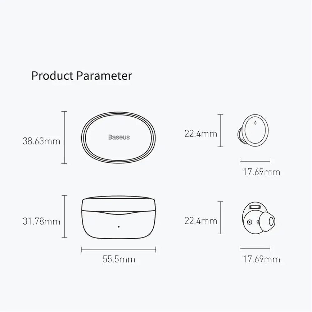 Беспроводные наушники Baseus Bowie E2 TWS NGTW090002 белые - фото 3