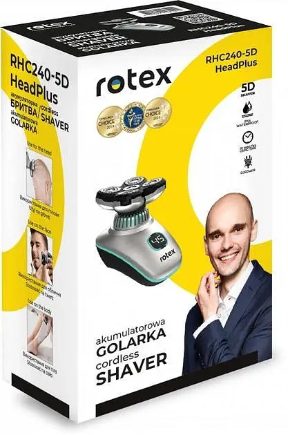 Электробритва мужская Rotex RHC240-5D HeadPlus аккумуляторная роторная бритва для головы и лица с 5D плавающими головками триммер - фото 10