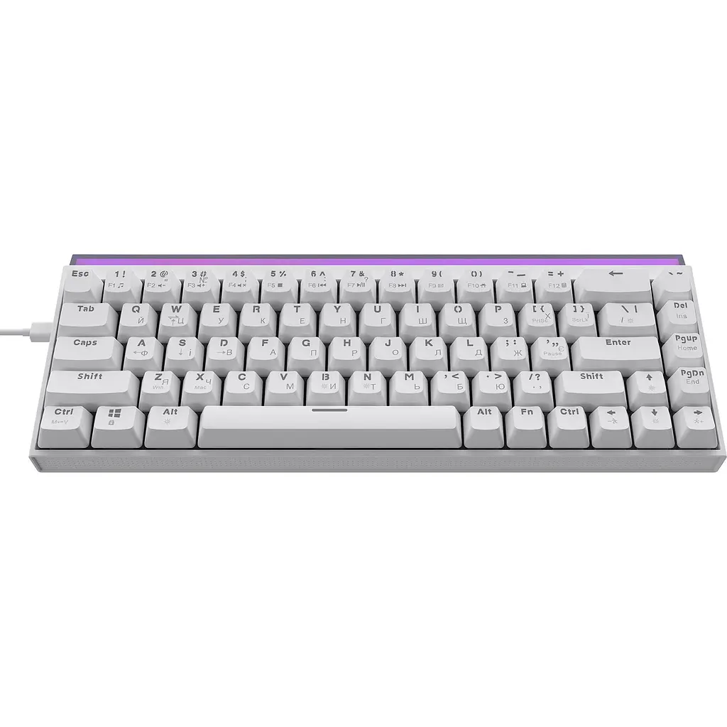 Клавіатура Ajazz NK68 Red Switch White USB-C (NK68-R-S-W) - фото 2