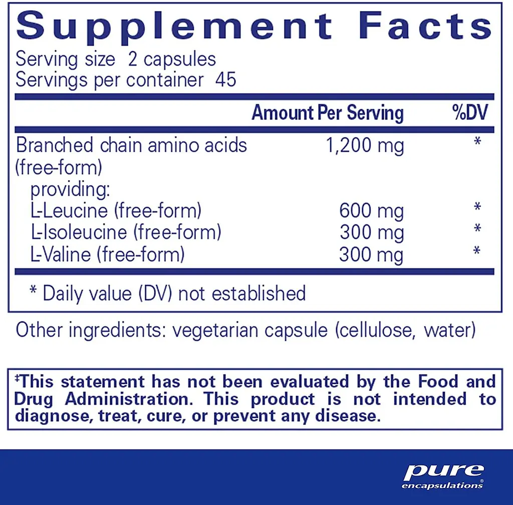 BCAA Pure Encapsulations BCAA 90 капс - фото 2