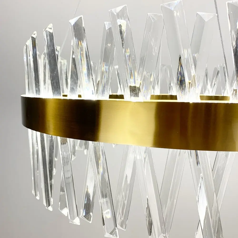 Дизайнерская люстра с кристаллообразными палочками Ø 80 см | Ст. 7006-800C | Line F - фото 4