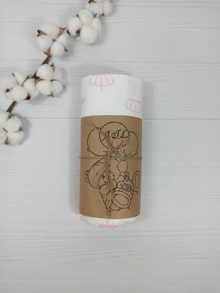 Пелюшка дитяча багаторазова непромокальна a.l.babybox Корони 50х80 см Білий (NM 18154166) - фото 3