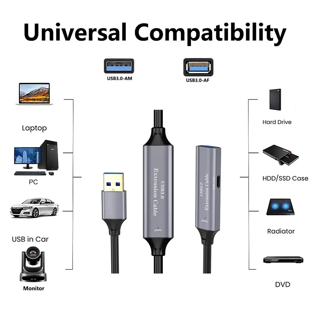 Кабель-подовжувач Digital USB3.0 AM/AF Active 20m Чорний (USB30Activ-20m1) - фото 4