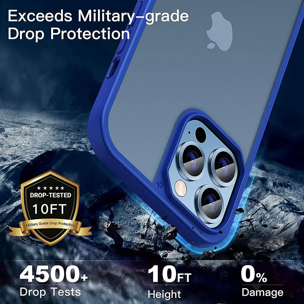Чохол CASEKOO Frosted для iPhone 13 Pro Mil-grade Slim Fit, матовий напівпрозорий протиударний - фото 6