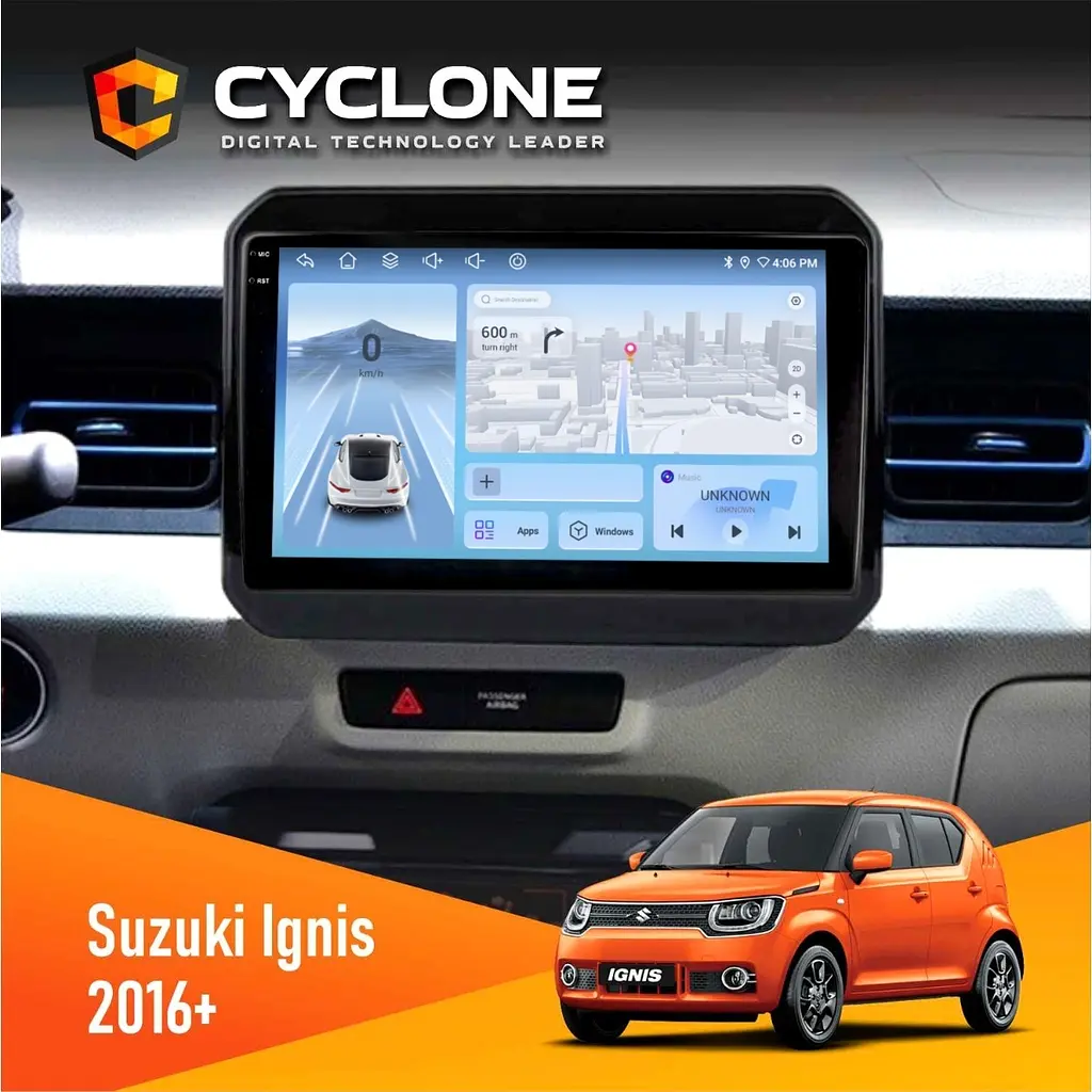 Штатна магнітола Suzuki Ignis 2016+ Cyclone C9-012 4x64, DSP, 4G Cyclone (НФ-00008036)