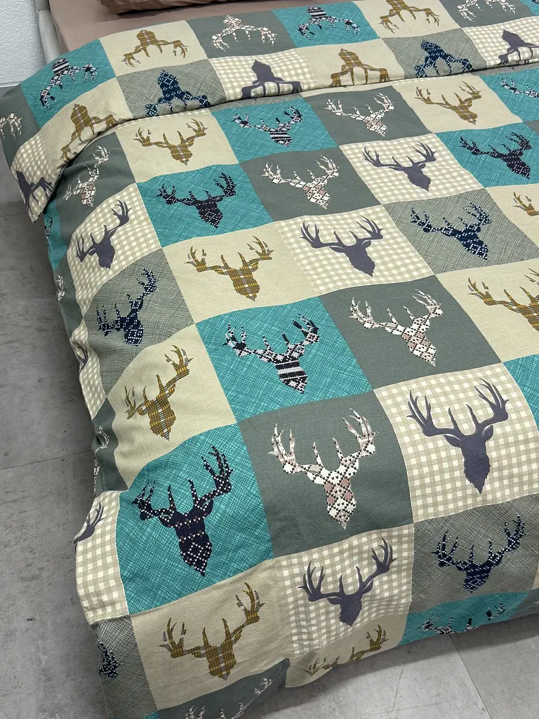 Комплект постільної білизни Ecotton полуторний 29345-3 Оленi на зеленому (24286) - фото 11