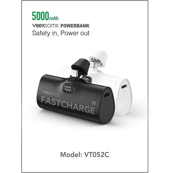 Портативний зарядний пристрій Veektomx Mini USB C 5000 мАг 20 Вт PD & QC 18 Вт - фото 3