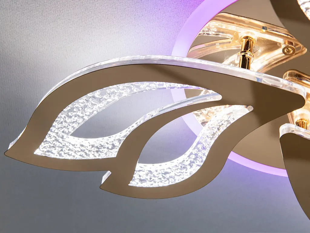 Люстра стельова LED Diasha 2455/3G, 55W, 3200K-6500K, золотистий метал, сучасний стиль для вітальні, спальні, кухні, коридору - фото 5