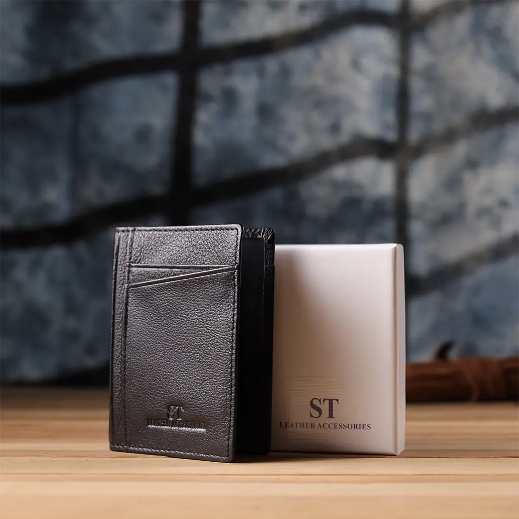 Чоловічий гаманець для карток з натуральної шкіри ST Leather 8х11х0.5 см acs0029622 - фото 10