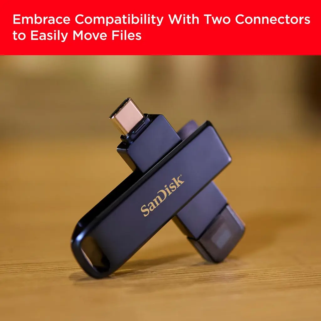 USB флеш накопитель SanDisk 128GB Phone Drive for iPhone Metallic Sky Lightning/Type-C U (SDIXD0N-128G-GN6NE) - фото 6